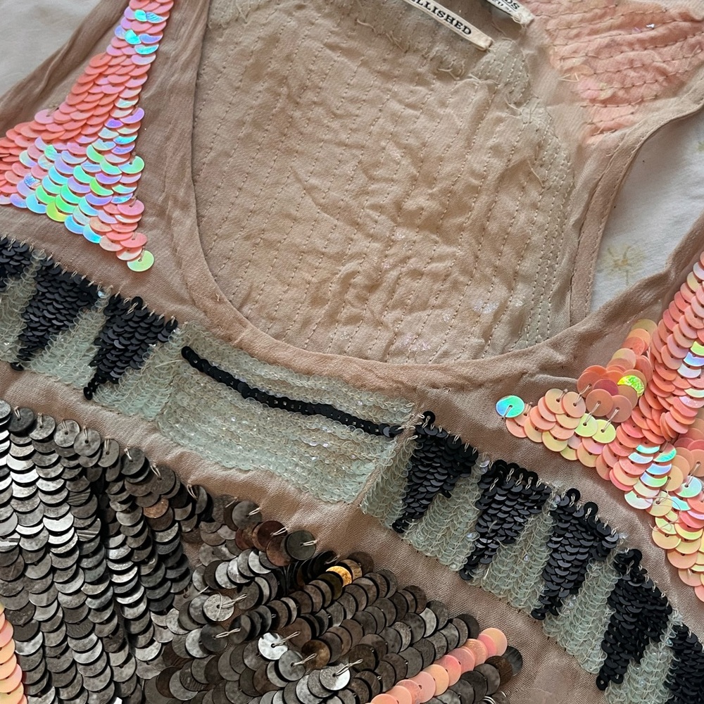 AllSaints Spitalfields Bohemian Sequin mini dress - Picture 6 of 9
